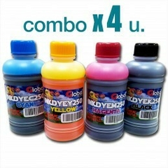 Combo 4 Botella Tinta Para Epson L220 L355 L365 L375 L395 L380 L1110 L3110 L3150 L3210 L3250 T644 T544 250ml Universal Brother, Canon, HP
