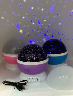 Lampara Velador Proyector Estrella Luna Luz Rgb 360 Usb