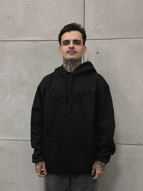 Moletom Heavyweight Lettering Blackout - Preto - Street Apparel