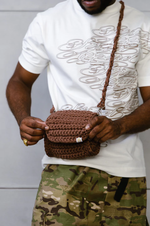 Bag de Crochê - Marrom - comprar online