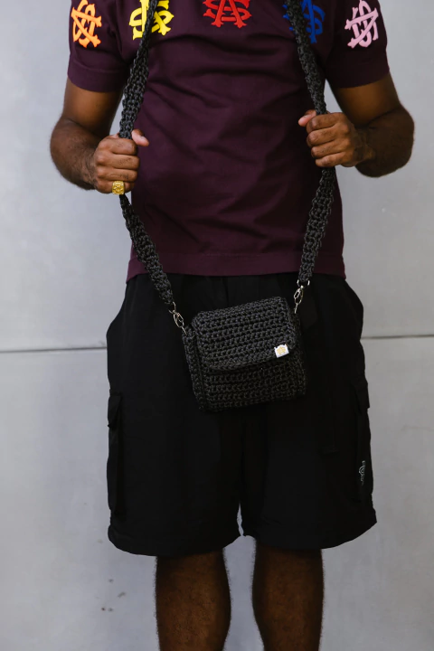 Bag de Crochê Naútica - Preta - comprar online