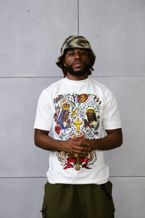 Camiseta Blessed By God - Off White - Oversized - comprar online