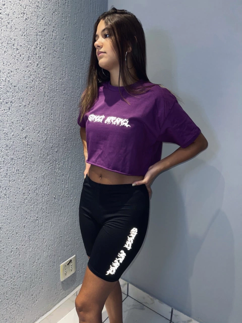 Cropped Reflective Logo Roxo - Street Apparel