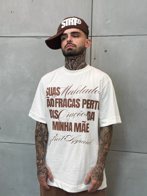 Camiseta Orações - Off White - Oversized - comprar online