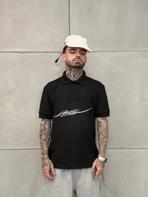 Camisa polo Peace - Preta - comprar online