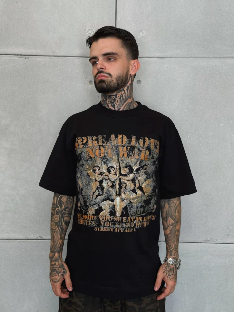 Camiseta Not War - Preta - Oversized - comprar online