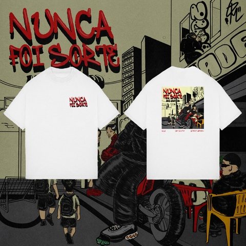 Camiseta Nunca Foi Sorte Capa - Branca