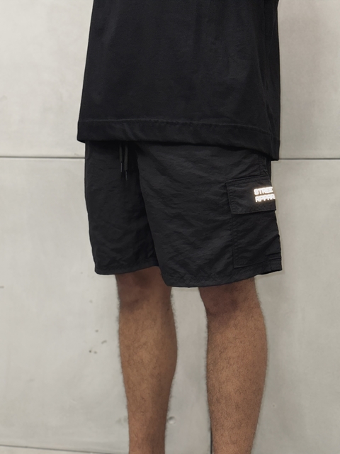 Shorts Cargo Reflective Logo - Preto