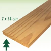 Tábua de Pinus Natural Com Nó 2 x 24 x 300 cm