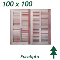 Janela de Eucalipto com Veneziana 14 x 100 x 100 cm