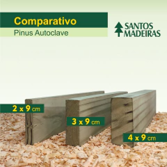 Imagem do Viga de Pinus Tratado Autoclave Com Nó 4 x 9 x 400 cm