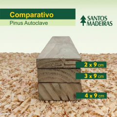 Viga de Pinus Tratado Autoclave Com Nó 4 x 9 x 400 cm