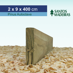 Tábua de Pinus Tratado (Autoclave) Com Nó 2 x 9 x 400 cm