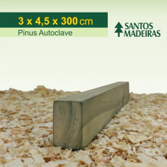 Ripa de Pinus Tratado (Autoclave) Com Nó 3 x 4,5 x 300 cm
