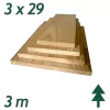 Tábua de Pinus Tratado (Autoclave) Com Nó 3 x 29 x 300 cm