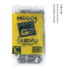 Pregos Polidos com cabeça 16 x 24