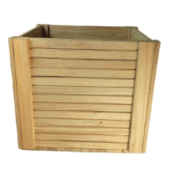 Vaso Flores Madeira Quadrado 70x70 - Santos Madeiras