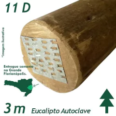 Viga de Eucalipto Autoclave Diâmetro de 11 x 300 cm