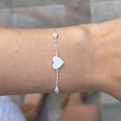 Pulsera Cuore brillo plata 925 regulable - comprar online