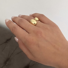 Anillo Drop Chunky Acero Gold regulable