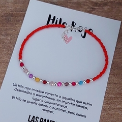 Pulsera Roja y plata 925 regulable