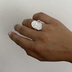 Anillo Grecia Acero Blanco