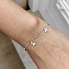 Pulsera Clover plata 925 regulable - LAS PAMPAS joyas