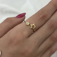 Anillo stars regulable plata gold - comprar online