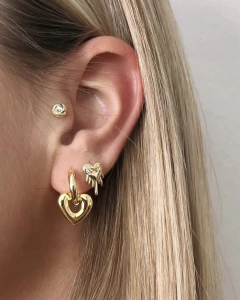 Aro pasante Love plata Gold x unidad en internet