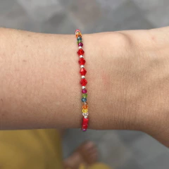 Pulsera Roja vibes y plata 925 regulable - comprar online