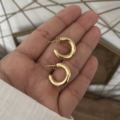 Semiargollas Bubble laminado en Oro 18k