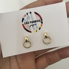 Aros pasantes Feli plata Gold por par