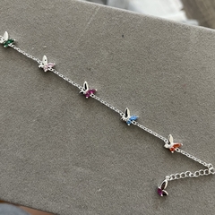 Pulsera Butterflies Cristal plata 925 regulable - comprar online