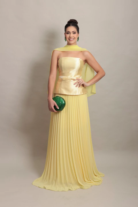 Vestido Longo Tomara que caia Amarelo Melissa - comprar online