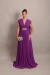 Vestido Longo com Capa e Bordado Uva/Roxo Zara na internet