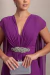 Vestido Longo com Capa e Bordado Uva/Roxo Zara - Emporium Carolina