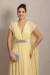 Vestido Longo com Capa e Bordado Amarelo Zara - Emporium Carolina