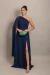Vestido Longo um ombro só Capa Bella Azul Marinho na internet