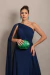 Vestido Longo um ombro só Capa Bella Azul Marinho - loja online