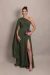 Vestido Longo um ombro só Capa Bella Verde Oliva na internet
