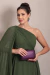 Vestido Longo um ombro só Capa Bella Verde Oliva - Emporium Carolina