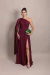 Vestido Longo um ombro só Capa Bella Marsala - comprar online