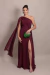 Vestido Longo um ombro só Capa Bella Marsala - Emporium Carolina