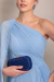 Vestido Longo um ombro só Capa Bella Azul Serenity - loja online