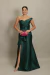 Vestido Longo em Zibeline Esmeralda Mica - comprar online
