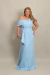 Vestido Longo Ombro a Ombro Plus Size Ane Elise Azul Serenity na internet