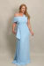 Vestido Longo Ombro a Ombro Plus Size Ane Elise Azul Serenity - comprar online