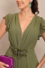 Vestido Longo Fluido Verde Oliva Luana - loja online