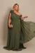 Vestido Longo Plus Size Verde Oliva Florença na internet
