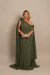 Vestido Longo Plus Size Verde Oliva Florença - Emporium Carolina